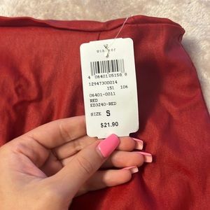 Windsor Red leather mini skirt